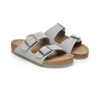 Birkenstock Arizona Kids Sandals, Stone Grey, Size 31 (UK 13), Two-Strap Buckle Design with Cork Footbed