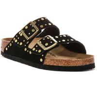 Women's suede leather sandals Birkenstock Arizona Rivet Noir 40