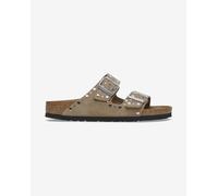 BIRKENSTOCK Arizona Rivet Border Taupe Suede Two Bar Mules Size: 42, C