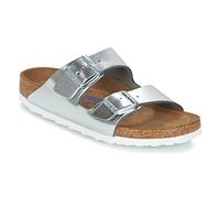 Birkenstock - Women's sandals and flipflops - Arizona W SFB LENA Metallic Silver for Women, in Leather - Grey Grey 39