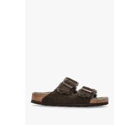 BIRKENSTOCK Arizona Shearling Mocca Suede Two Bar Mules Size: 37, Colo