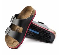 BIRKENSTOCK ARIZONA SL BLACK/RED MEDIUM/NARROW WIDTH SUPER GRIP PROFESSIONAL OCC