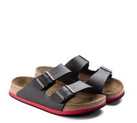 BIRKENSTOCK ARIZONA SL BLACK/RED REGULAR/WIDE WIDTH SUPER GRIP SLIDE SANDALS OCC