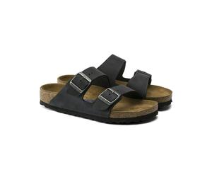 Birkenstock Arizona Soft Footbed Womens Oiled Leather Sandals - Black - Black - UK7.5 EU41 Narrow