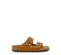 Birkenstock Arizona Studded Suede Sliders - Tan - 37 (IT37/ UK4)