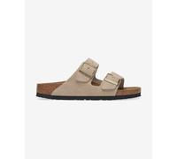 Birkenstock Arizona Ladies Narrow Light Taupe suede Womens Slide Sandals 102926053 in a Plain Suede Leather in Size 40