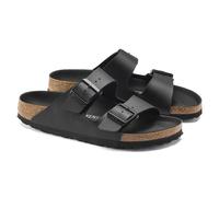 BIRKENSTOCK ARIZONA TRIPLES BLACK SLIPPER DOUBLE BUCKLE