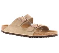 Arizona Suede Leather Sandals in Taupe