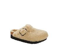 Birkenstock Boston Big Buckle Platform Fur Eggshell, Eggshell, Size 5, Women Eggshell