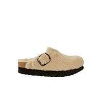 Birkenstock Boston Big Buckle Platform Fur Eggshell, Eggshell, Size 5, Women Eggshell