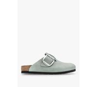 BIRKENSTOCK Boston Big Buckle Pure Sage Nubuck Leather Clogs Size: 39,