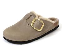 Birkenstock Boston Big Buckle Shearling Natural Leather Oiled - Women's Narrow Fit - Tobacco Brown - UK Size 2.5-1030444