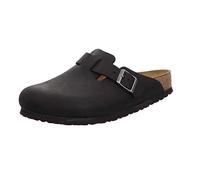 Birkenstock Boston Oiled Nubuck Leather Unisex Clogs - Black - Size UK 8
