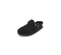 Birkenstock Boston Black with Black Shearling Suede Clogs 39 M (US Women's 8-8.5)