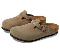Birkenstock Boston Boys Suede Sandals (little kid/big kid), grey / brown, 11-11.5 Narrow Little Kid
