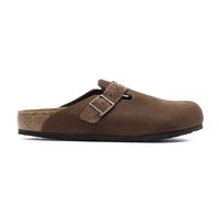 Birkenstock Boston BS Suede Leather Embossed Unisex Slippers Sandals - Corduroy Dark Tea - Size:UK 7.5