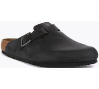 Birkenstock Boston Black leather Mens mules 5946131 in a Plain Oiled Leather in Size 43