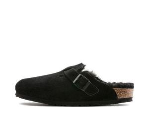 Birkenstock Boston Fur Regular 'Suede Leather Black' 0259881 8-8.5