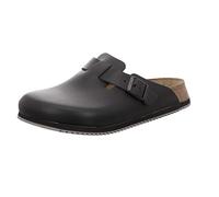 Birkenstock Occupational Men's 'Boston Super Grip' Leather Clogs in Black | Size: 9 Birkenstock Occupational Black 9