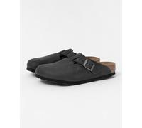 Birkenstock Boston Oiled Nubuck Leather Unisex Clogs - Black - Black - UK13 EU48 Regular