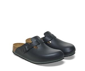 BIRKENSTOCK BOSTON PRO BLACK REGULAR/WIDE WIDTH NON-SLIP LEATHER WORK CLOGS