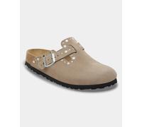 Birkenstock Boston Rivet Suede Leather Womens Clogs - Taupe - Taupe - UK5.5 EU39 Regular