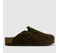 BIRKENSTOCK Boston Shearling Clog Sandals in Dark Brown UK 8 (EU 41)