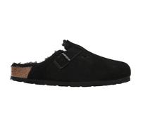Birkenstock Boston Shearling Suede Unisex Slides Sandals - Black - Size:UK 5.5