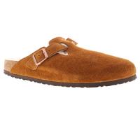 Birkenstock Boston Shearling Womens Brown Suede Flat Sandals, Size: 3.5