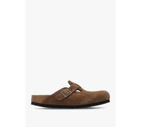 BIRKENSTOCK Boston Soft Footbed Dark Tea Tonal Suede Clogs Size: 37, C