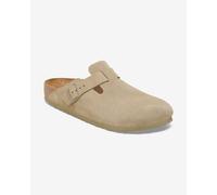 Birkenstock Boston W Beige Womens slipper mules 102584450 in a Plain Suede Leather in Size 39
