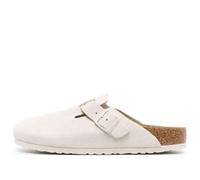 Birkenstock Boston Suede Leather Narrow Fit Sandals 'Antique White' 1024740 4-4.5