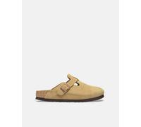 Birkenstock Boston Suede Mules (Regular Width) - Latte Cream - Beige / UK 7.5 : EU 41 : US 8