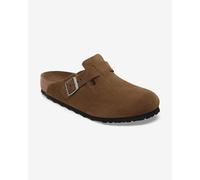 Womens Boston Soft Footbed Suede Leather Sandals in Dark Tea
