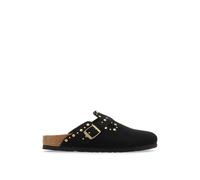 Birkenstock Boston Suede Rivet Footbed Clog Mules Black