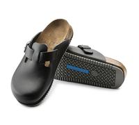 BIRKENSTOCK BOSTON SUPER GRIP BLACK MEDIUM/NARROW WIDTH LEATHER CLOGS SABOT NON-