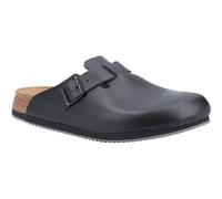 Birkenstock Occupational Men's 'Boston Super Grip' Leather Clogs in Black | Size: 9 Birkenstock Occupational Black 9