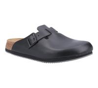 Birkenstock Occupational Men's 'Boston Super Grip' Leather Clogs in Black | Size: 9 Birkenstock Occupational Black 9