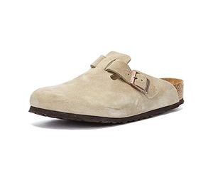 Birkenstock Boston Taupe Soft Footbed Suede Leather