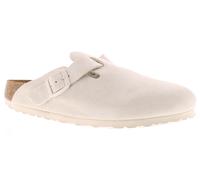 Birkenstock Boston Women's White Suede Flat Sandals, Size: 7