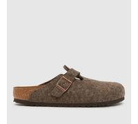BIRKENSTOCK Boston Wool Felt Clog Sandals in Dark Brown UK 3 (EU 36)