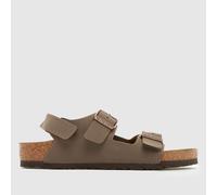 BIRKENSTOCK Brown Milano Narrow Fit Boys Junior Sandals UK 2.5 (EU 35)