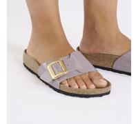 BIRKENSTOCK CATALINA CUSHION LUXE BUCKLE FADED PURPLE PATENT MEDIUM/NARROW WIDTH