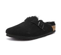 BIRKENSTOCK Classic Unisex Adult Boston Lambskin Clogs, Black (Black)