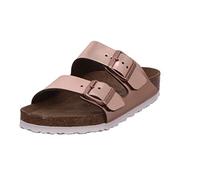 BIRKENSTOCK Classic Women's Arizona Leather Soft Footbed Mules, Brown (Metallic Copper), Brown Metallic Copper, 7.5 UK