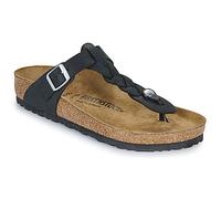 BIRKENSTOCK Gizeh Braided Black Oiled Leather Toe Post Sandals Colour: