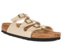 Birkenstock Florida Bs Triple Buckle Leather Womens Sandal In Beige UK 4 - 9