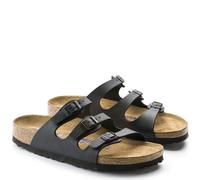 BIRKENSTOCK FLORIDA SFB BLACK MEDIUM/NARROW WIDTH SLIDE SANDALS SOFT FOOTBED