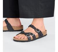 BIRKENSTOCK FRANCA BRAIDED BLACK OILED LEATHER MEDIUM/NARROW WIDTH SANDALS CROSS