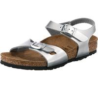 Birkenstock Girls Rio Sandal, Electric Metallic Silver, 6 UK
